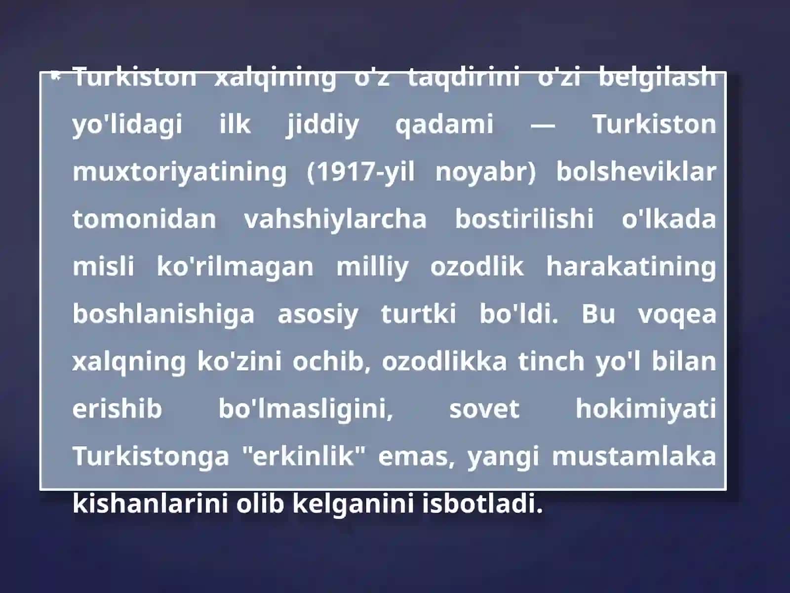 Turkistonda Mustabid Sovet hokimiyatiga qarshi qurolli harakat tarixi 3