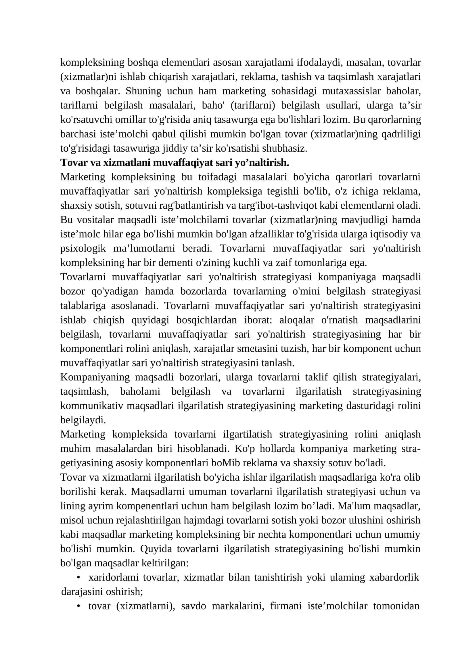 Marketing kompleksini boshqarish 3