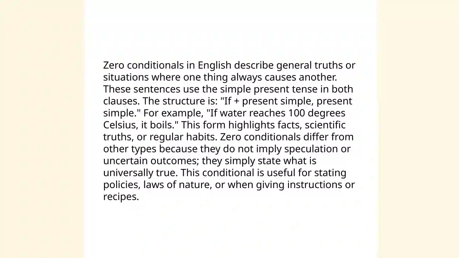 Zero Conditionals 3