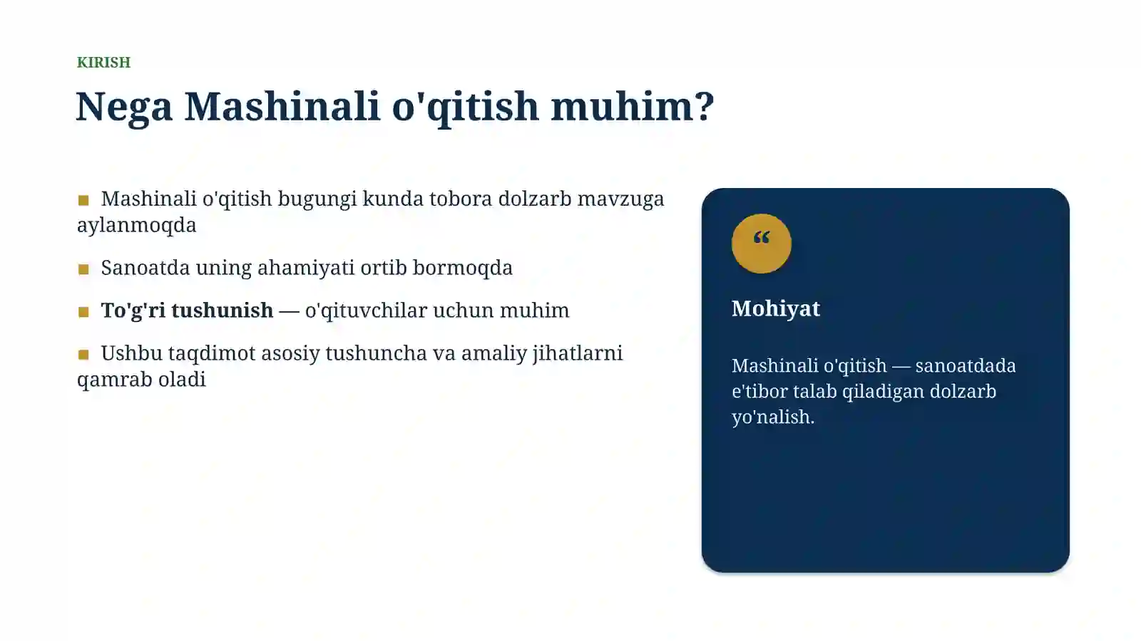 Mashinali o'qitish 3