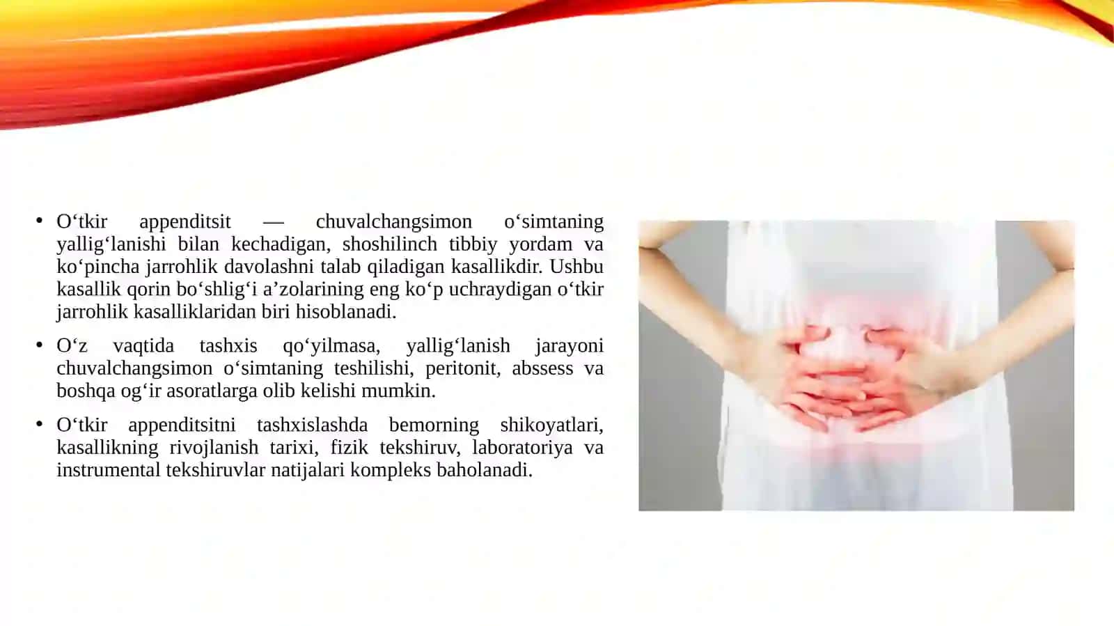O‘tkir appenditsitni tashxislash va klinik tahlil qilish 3