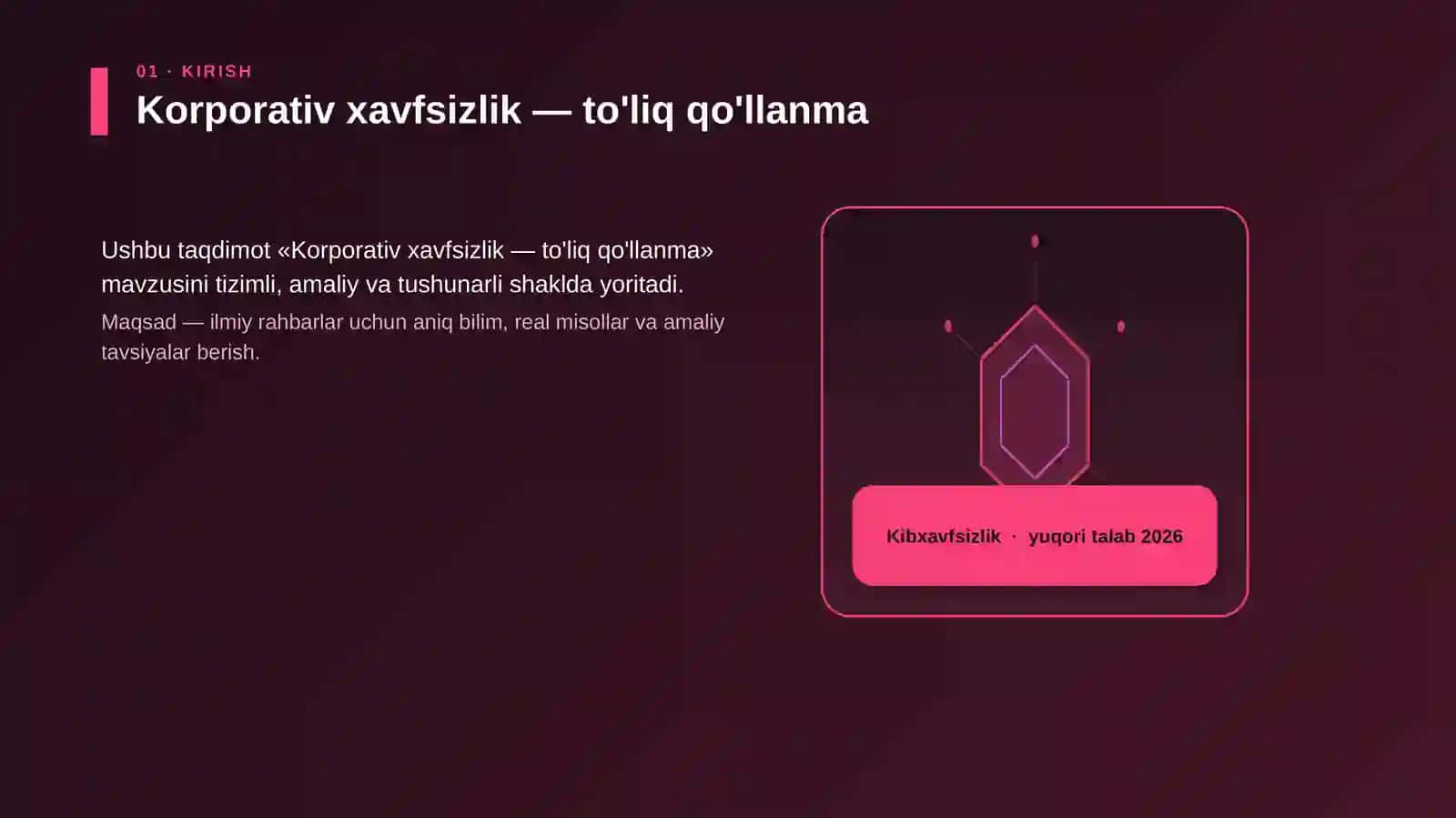 Korporativ xavfsizlik — to'liq qo'llanma 3