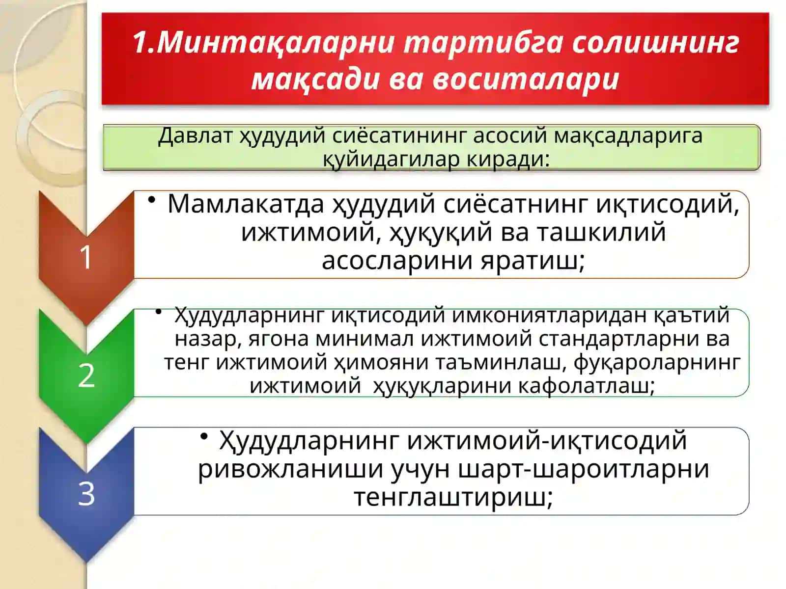 Минтақаларни ижтимоий-иқтисодий ривожланишини тартибга солиш 3