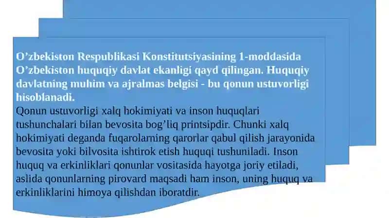 Konstitutsiya va qonunning ustunligi.  Tashqi siyosatning konstitutsiyaviy asoslari 3