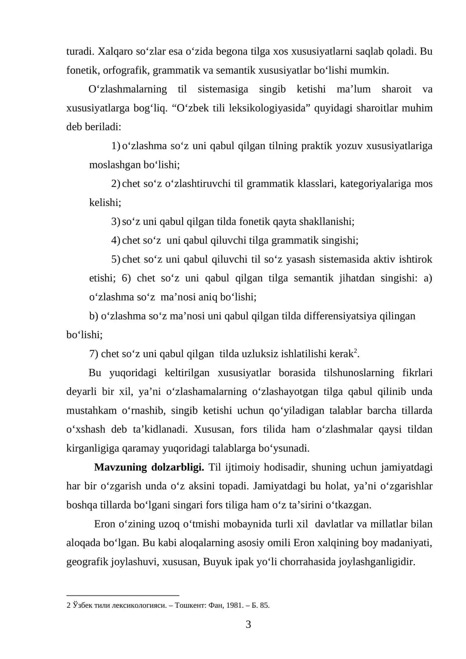 TURKIY TILDAN FORS TILIGA O'ZLASHGAN SO'ZLARNING FONETIK, MORFOLOGIK VA SEMANTIK TAHLILI 3