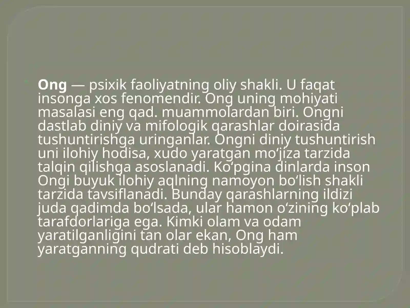 Ong  tushunchasi, ong  shakllari 3