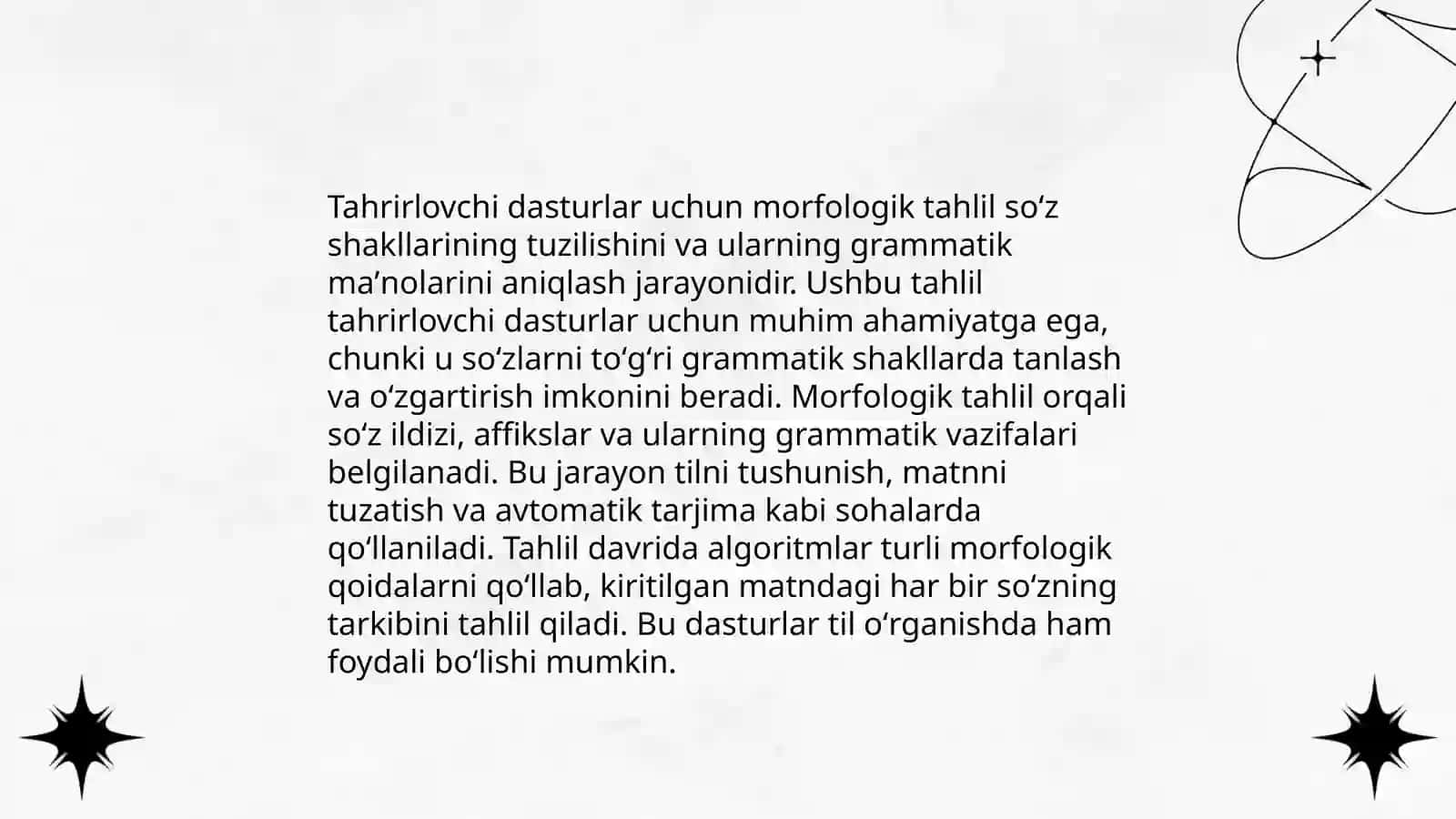 Tahrirlovchi dasturlar uchun morfologik tahlil 3