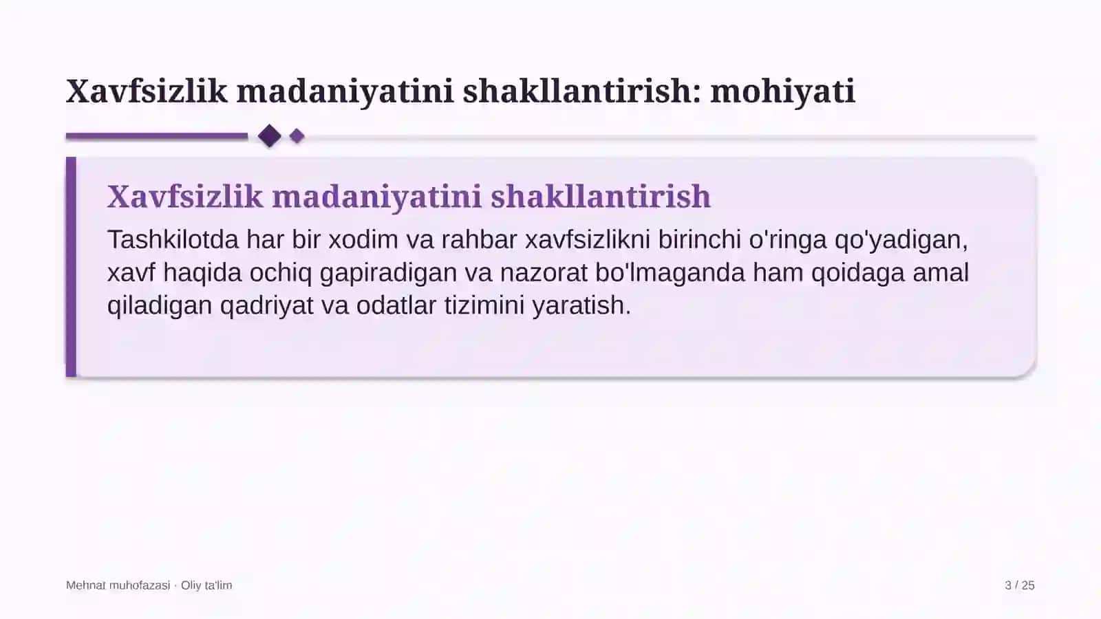 qo'riqlash xizmatlarida xavfsizlik madaniyatini shakllantirish 8237 3