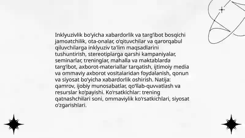 Inklyuziv ta'limga jalb qilish bosqichlari 3