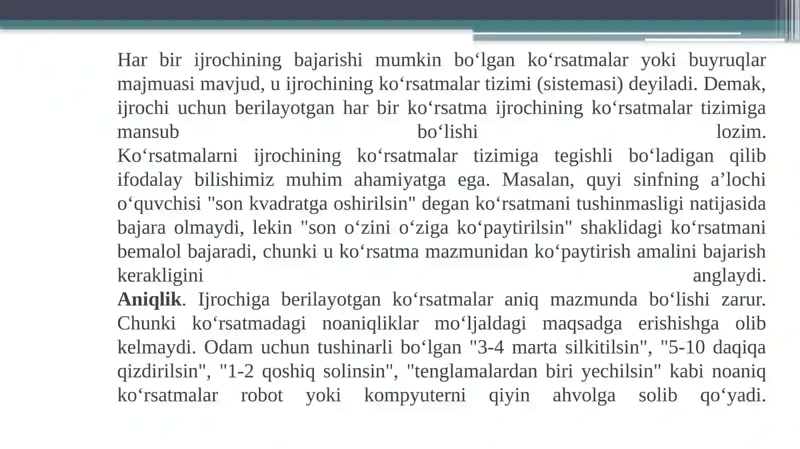 “Algoritmlar.Quyishlar.Tortishlar. O’yinlar” 3