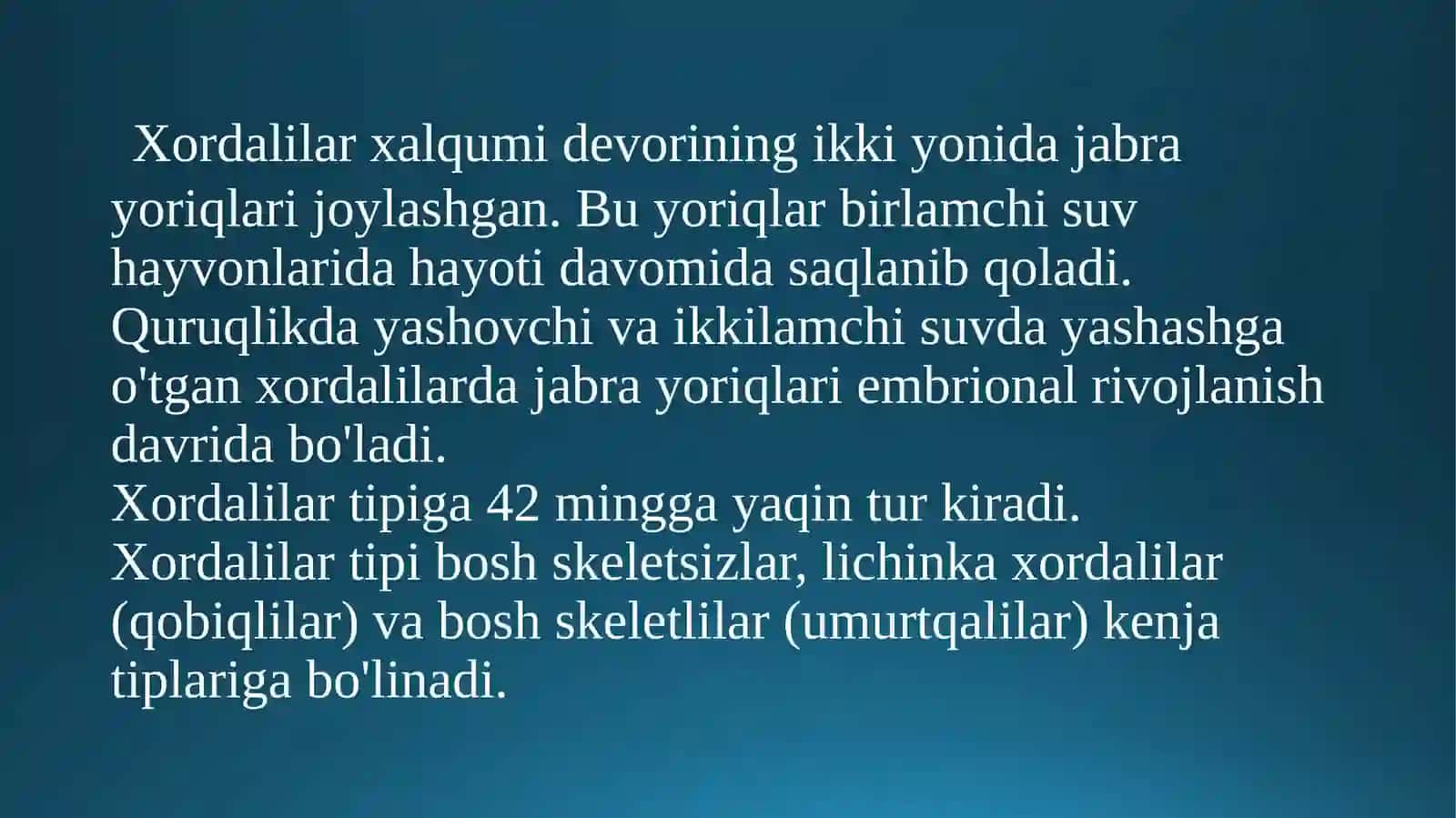 Xordalilar tipi baliqlar amfibiyalarning tuzilishi va o’xshash belgilari 3
