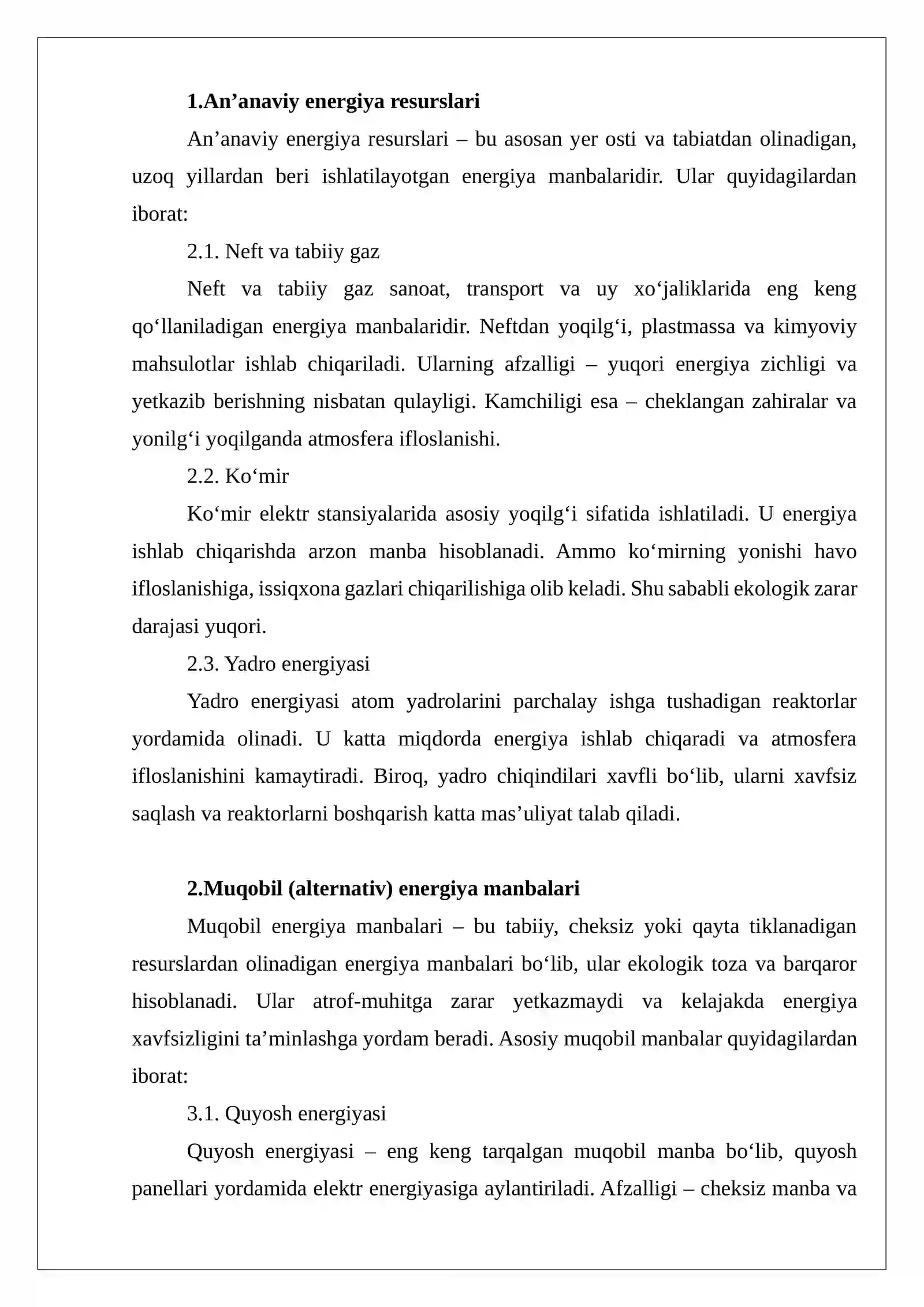 Energiya resurslari va muqobil energiya manbalari 3
