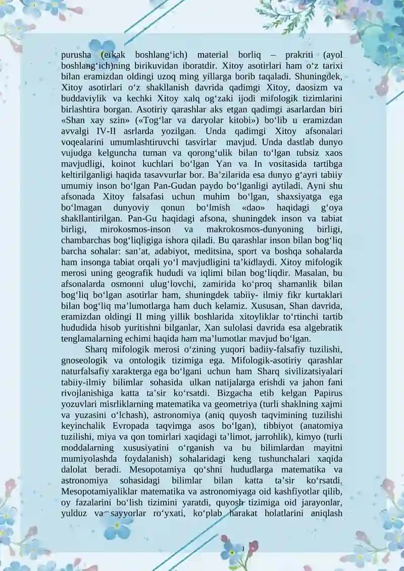 Falsafiy tafakkur taraqqiyoti bosqichlari: Sharq falsafasi. 3