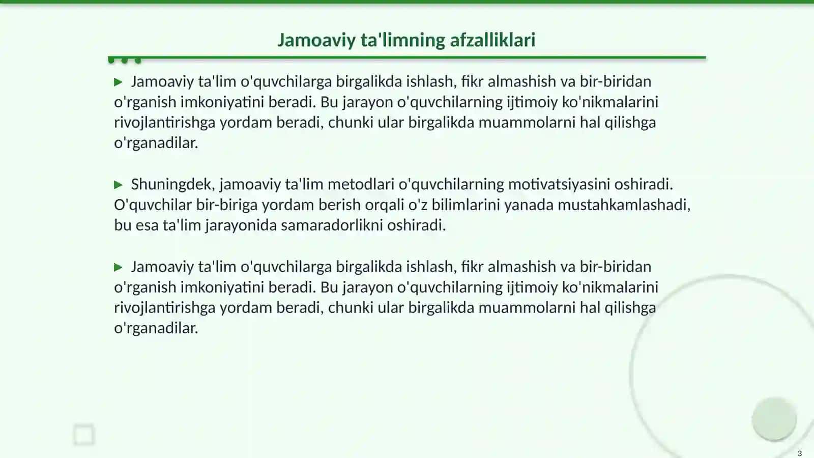 Ta’limning jamoaviy va guruhiy texnologiyasi 3