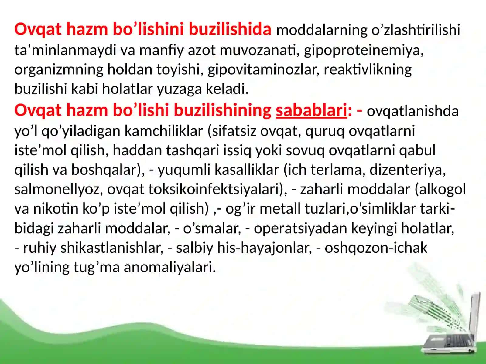 Ovqatlanishning buzulishi, jigarpatalogiyasi, sabablari 3