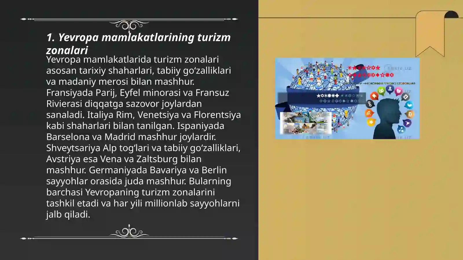 Yevropa mamlakatlarining turizm geografiyasi 3