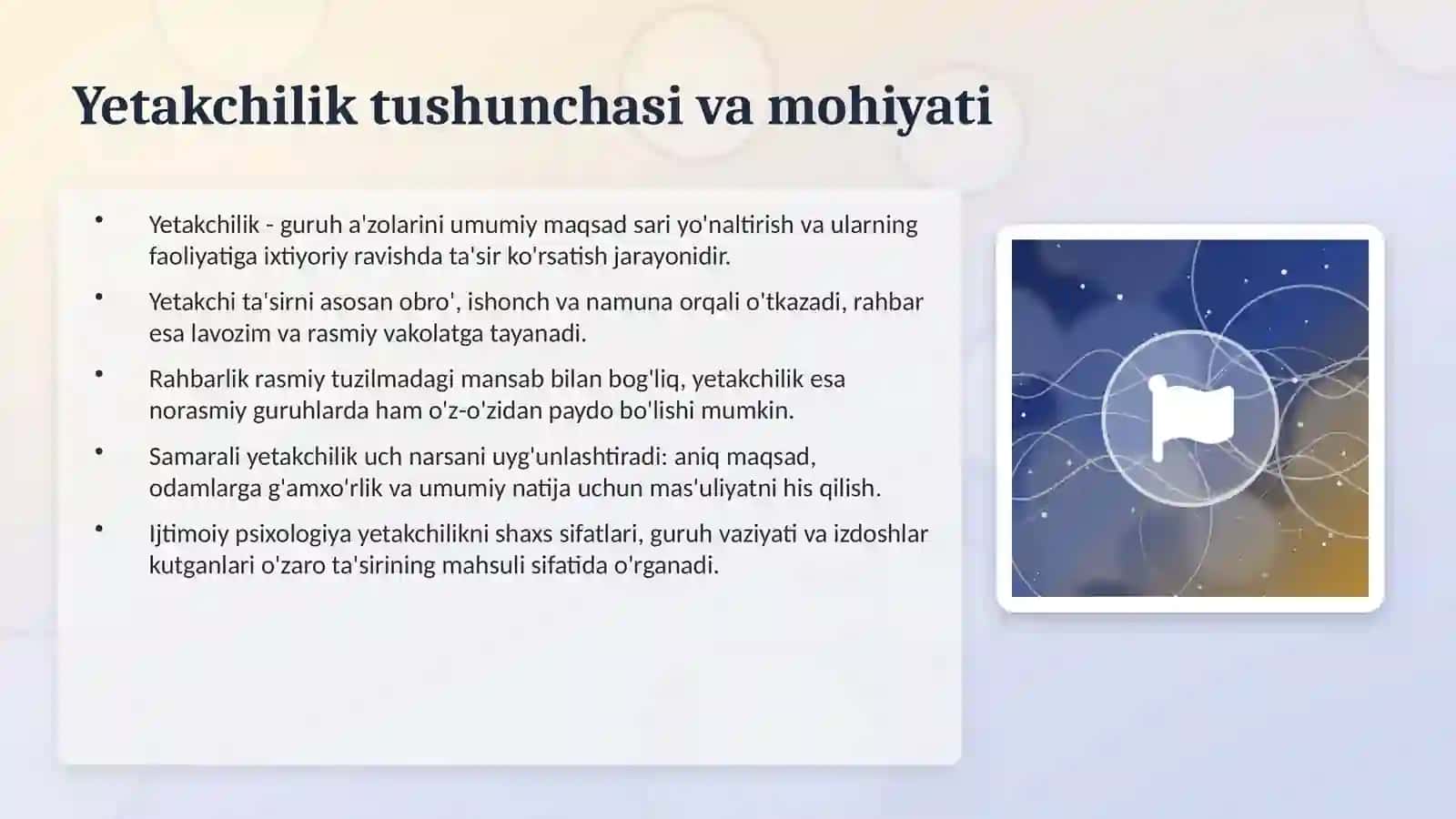Yetakchilik va rahbarlik psixologiyasi 3