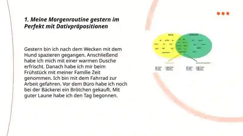 Kun tartibi, oʻtgan zamon. Tagesablauf ( Vergangenes). Was hast du heute gemacht? 3
