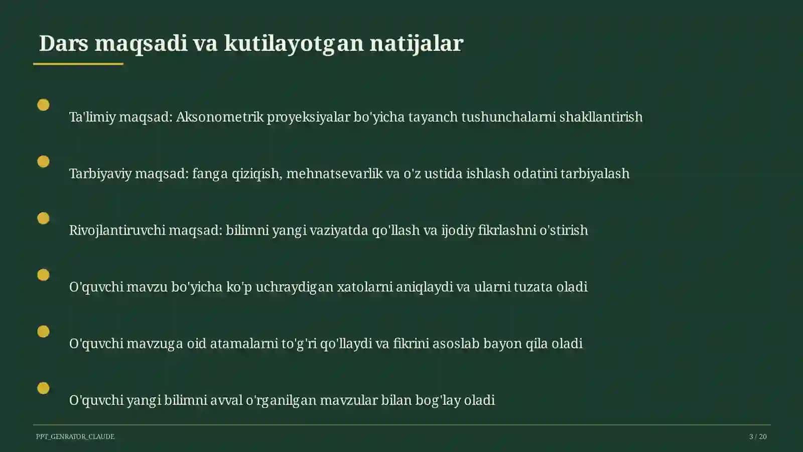 Aksonometrik proyeksiyalar (8-sinf) 3