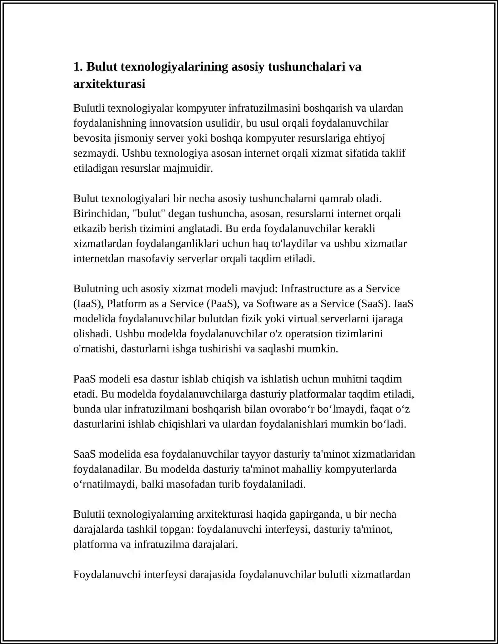 BULUTLI TEXNALOGIYALAR VA ULAR BILAN ISHLASH 3