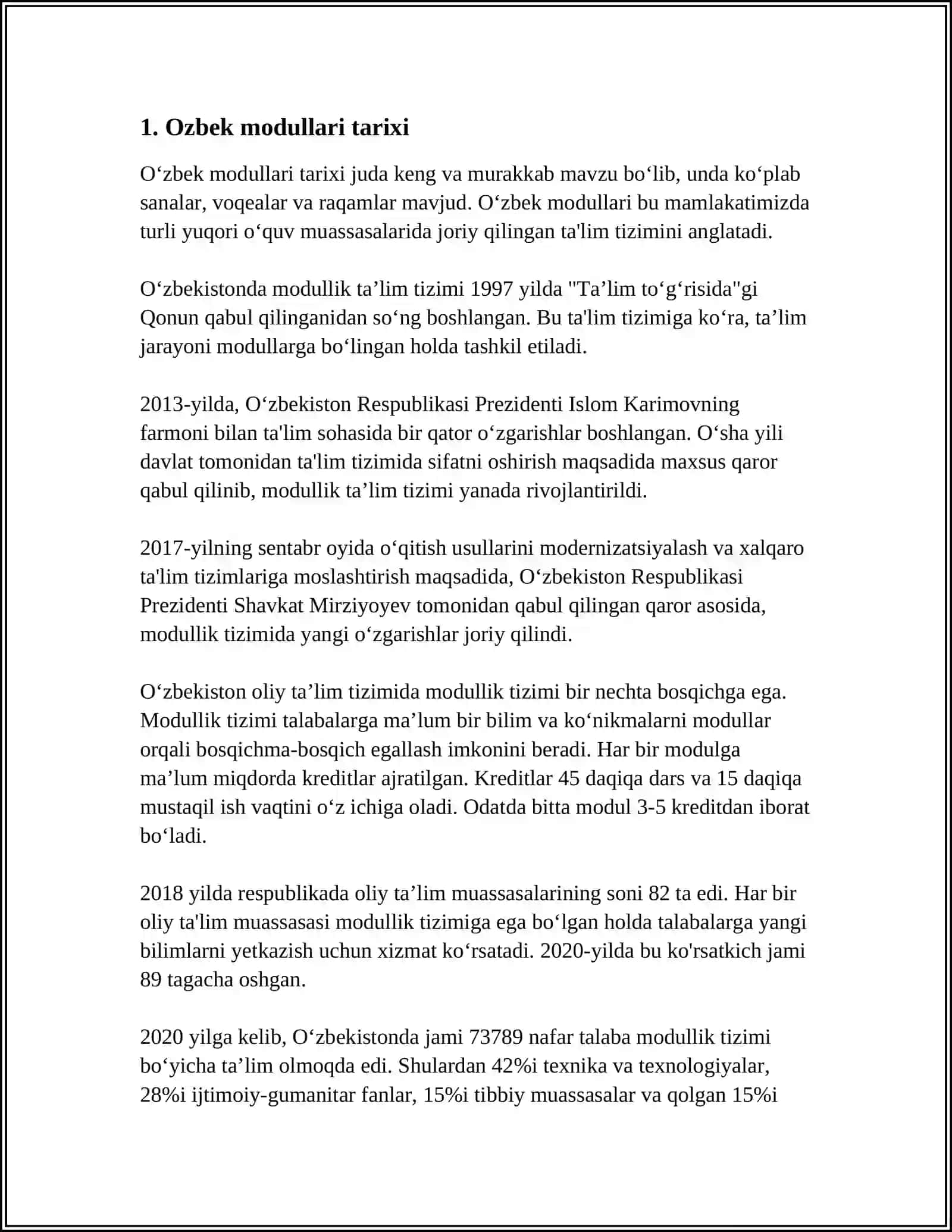 OZBEK MODULI 3