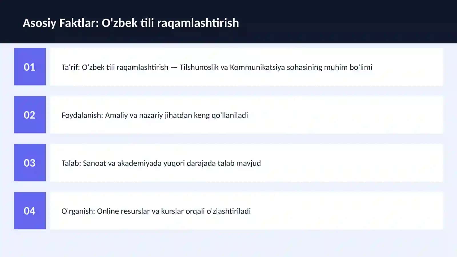 O'zbek tili raqamlashtirish 3
