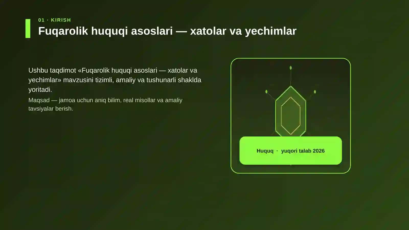 Fuqarolik huquqi asoslari — xatolar va yechimlar 3