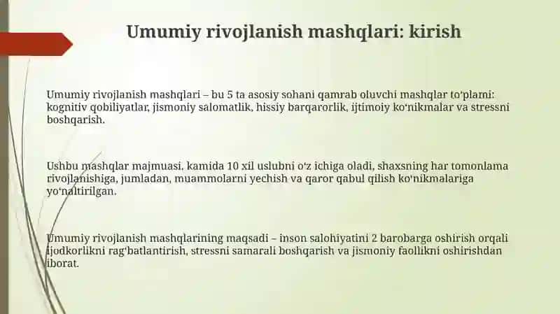 UMUMRIVOJLANTIRUVCHI MASHQLAR YORDAMIDA HAL QILINADIGAN ASOSIY VAZIFALAR 3