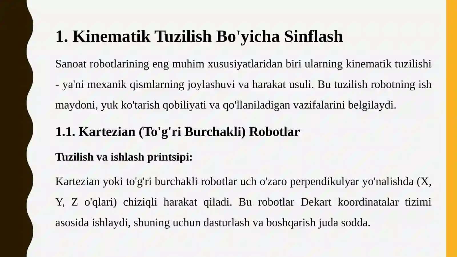 Sanoat Robotlarining Asosiy Xususiyatlari Bo'yicha Sinflanishi 3