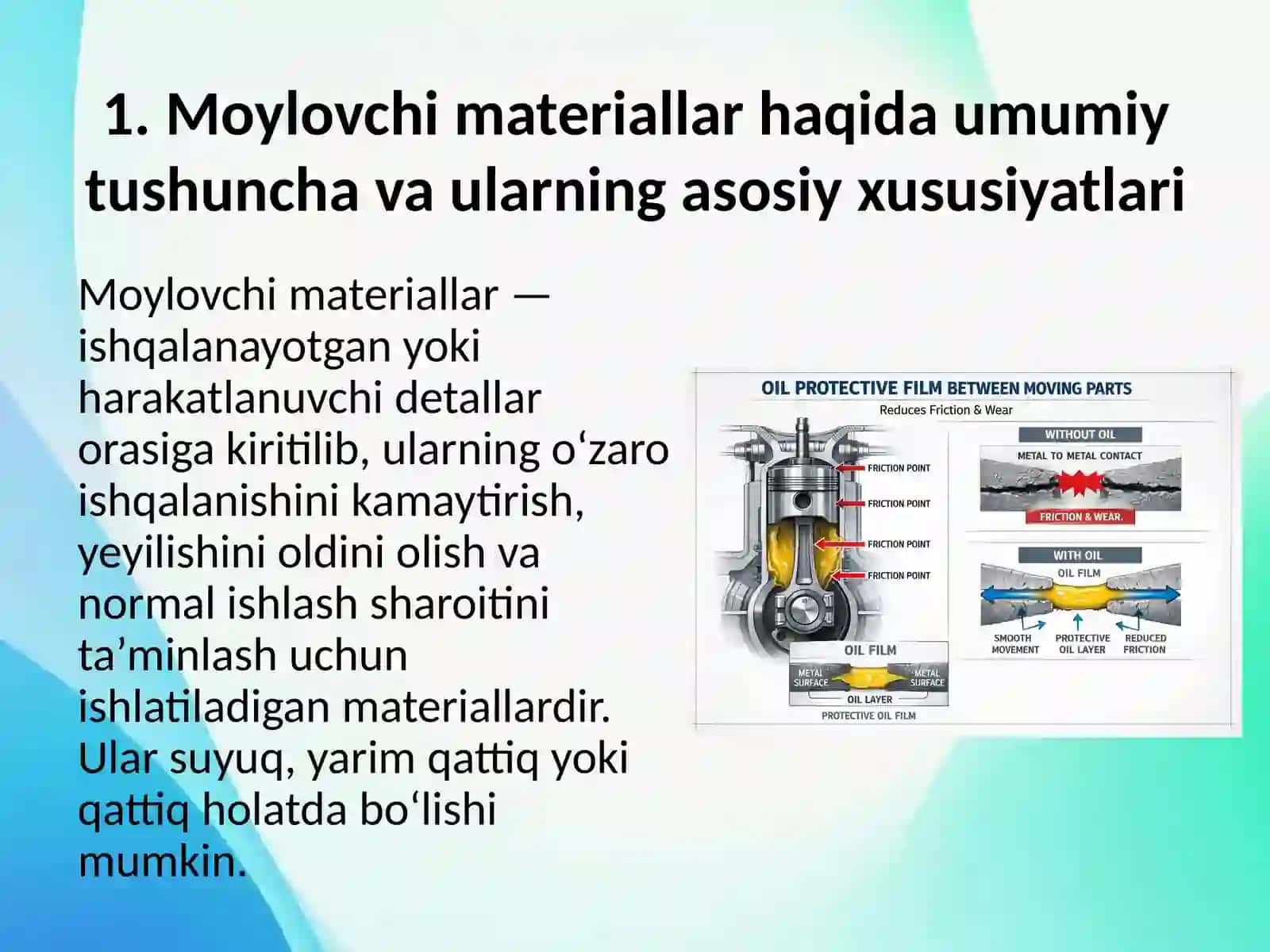 Moylovchi materiallar va ularning vazifasi 3