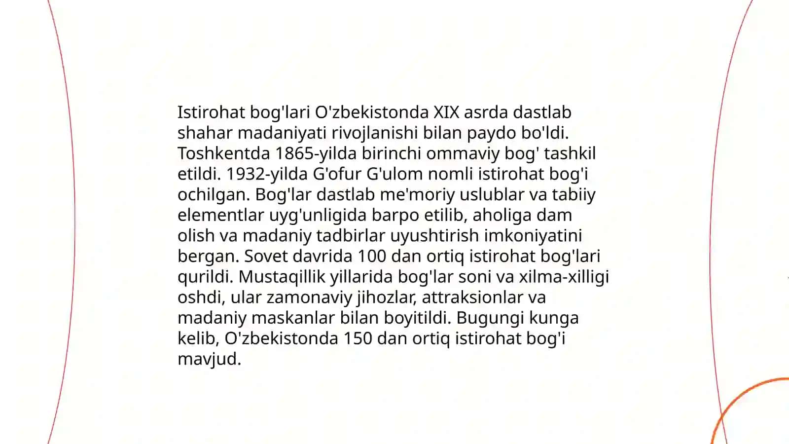 Istirohat bog'lari O'zbekistonda 1