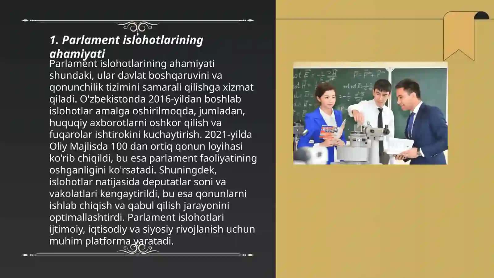Oʻzbekiston Respublikasida parlament islohotlarining zaruriyati, tajriba va muommalari 3
