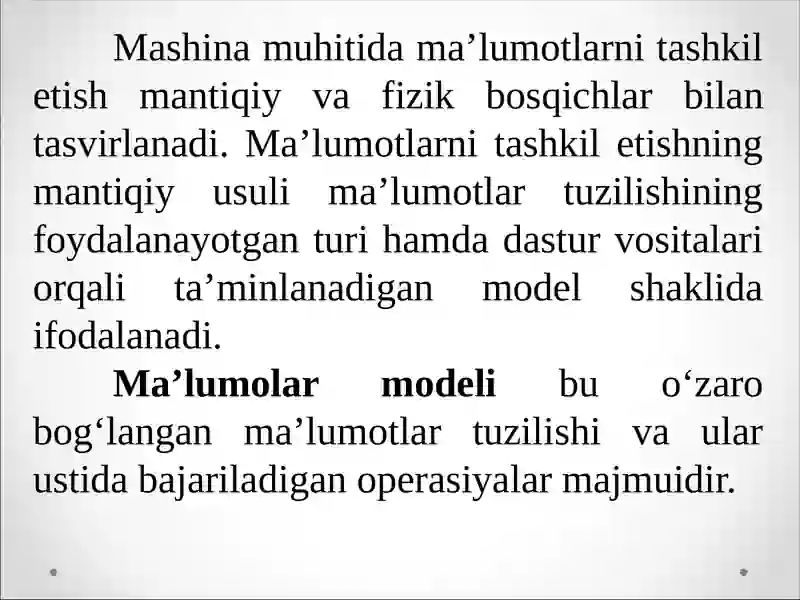 Ma’lumotlar bazalari va katta xajmdagi ma’lumotlar bilan ishlash texnologiyalari 3