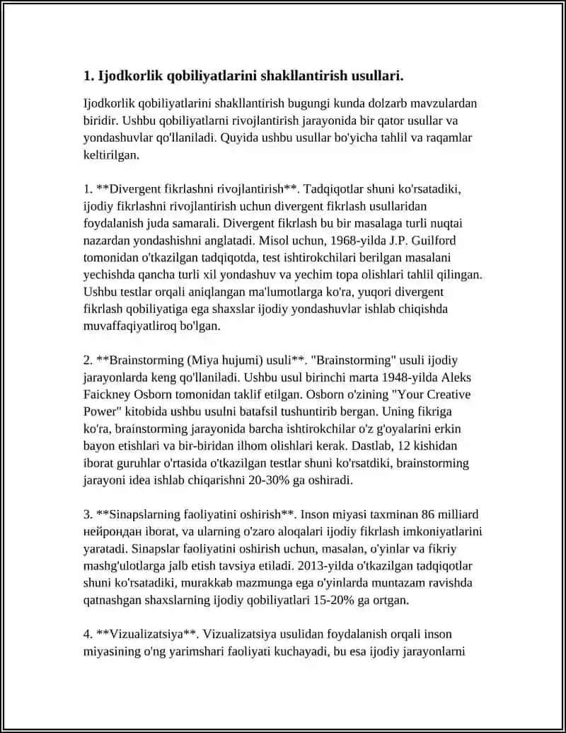 O'QUVCHILARNI IJODKORLIK QOBILIYATLARINI RIVOJLANTIRISH ORQALI KASB-HUNARGA YO'NALTIRISH 3