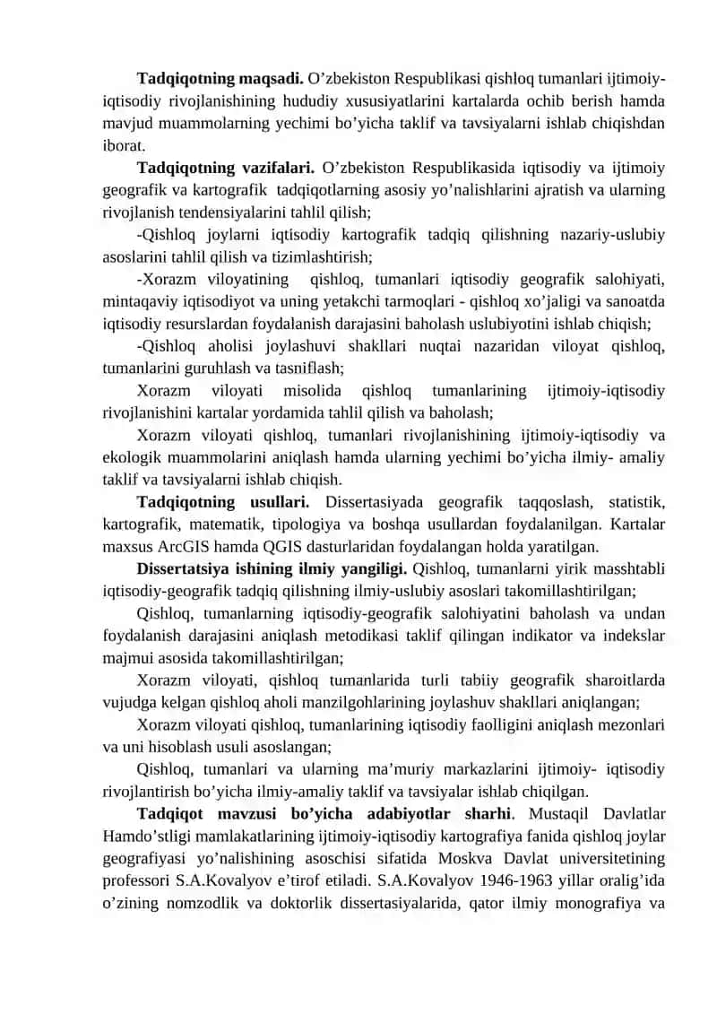 Qishloq, ma’muriy tumanlarning yirik masshtabli ijtimoiy-iqtisodiy kartalarini tuzish 3