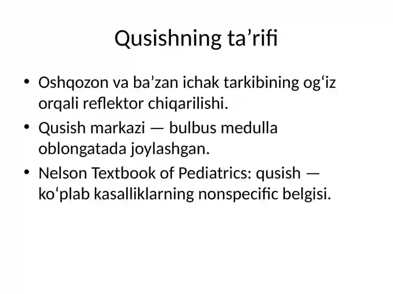 Bolalarda qusish sindromi 3