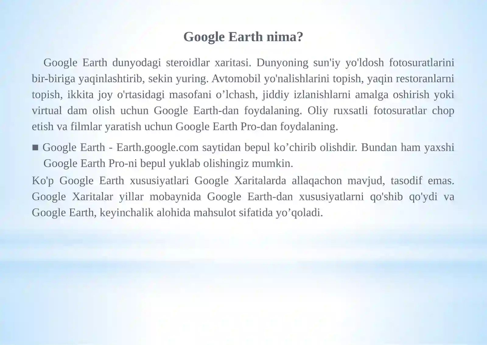 Google Earth nima? 3