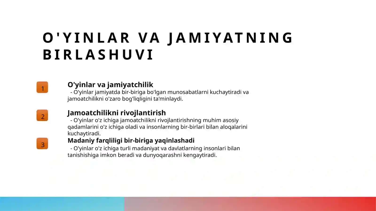 O'yin ijtimoiy faoliyat sifatida 3