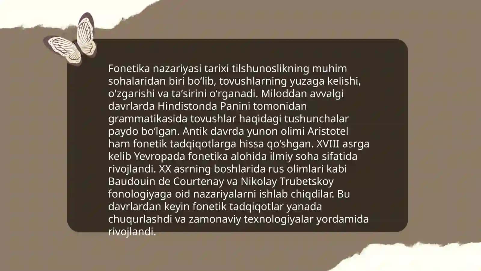 Fonetika nazariyasi tarixidan. Fonemalar haqida turli fonologik maktab vakillarining fikrlari (N.S Trubetskoy, L.V Shcherba qarashlarini o'rganish) 3