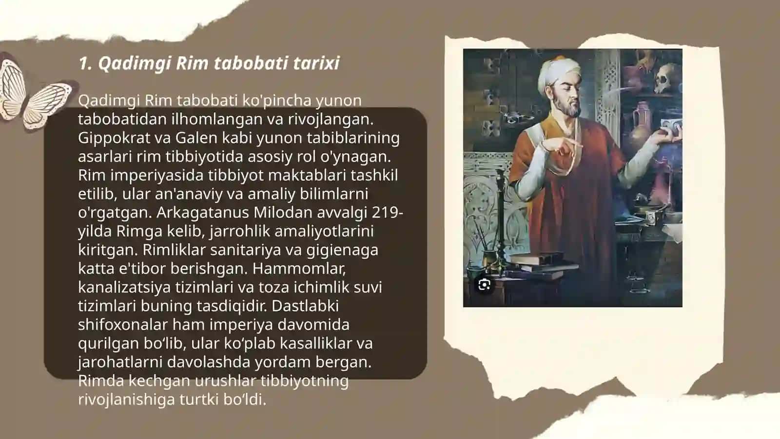 Qadimgi rim tabiblari. Òrta osiyodagi Rim tabiblari. Tabiblarning faoliyati 3