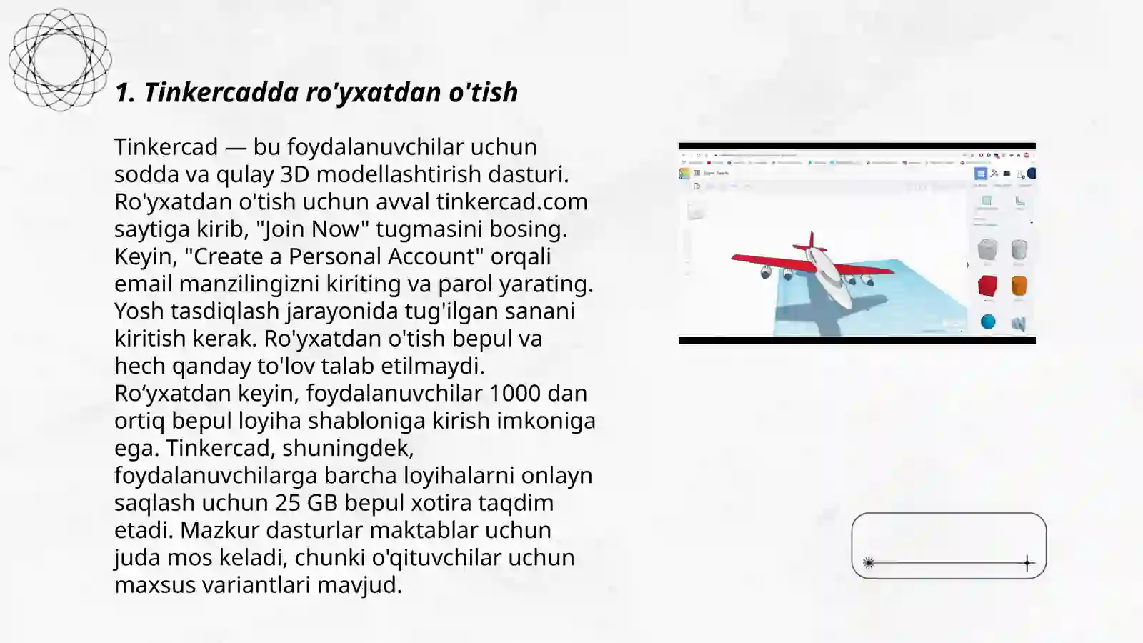 Tinkercad da Beshik yasash 3