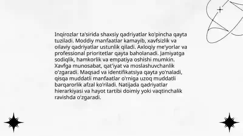 Inqirozli vaziyatlarda shaxsni o'zgartirish shakllari 3