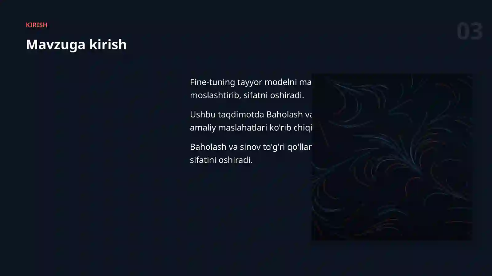 MODELLARNI SOZLASH (FINE-TUNING) 3