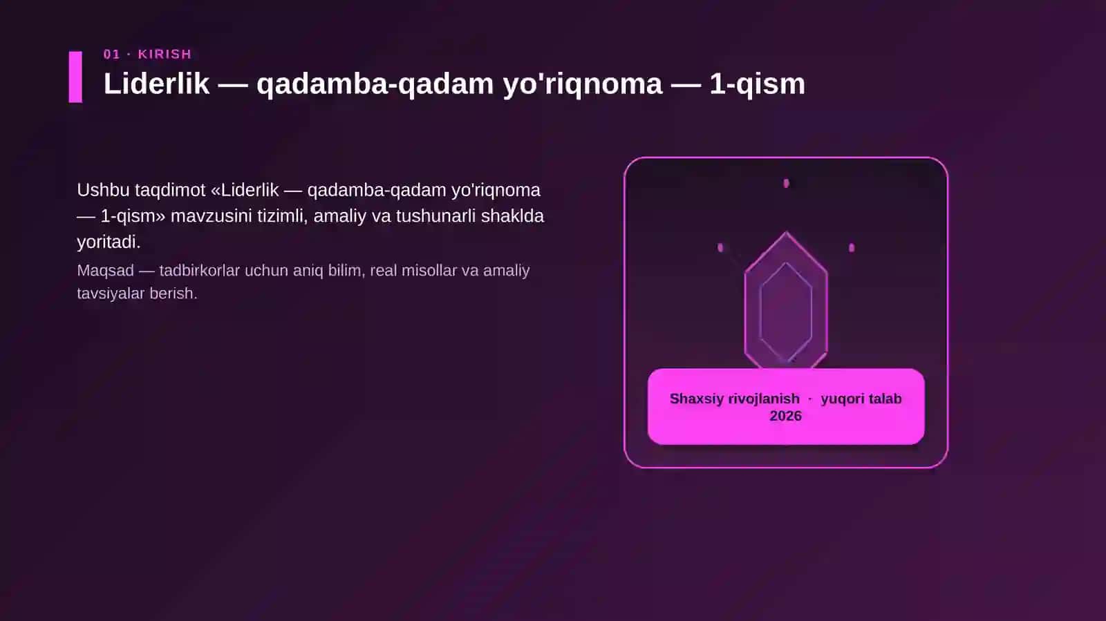 Liderlik — qadamba-qadam yo'riqnoma — 1-qism 3