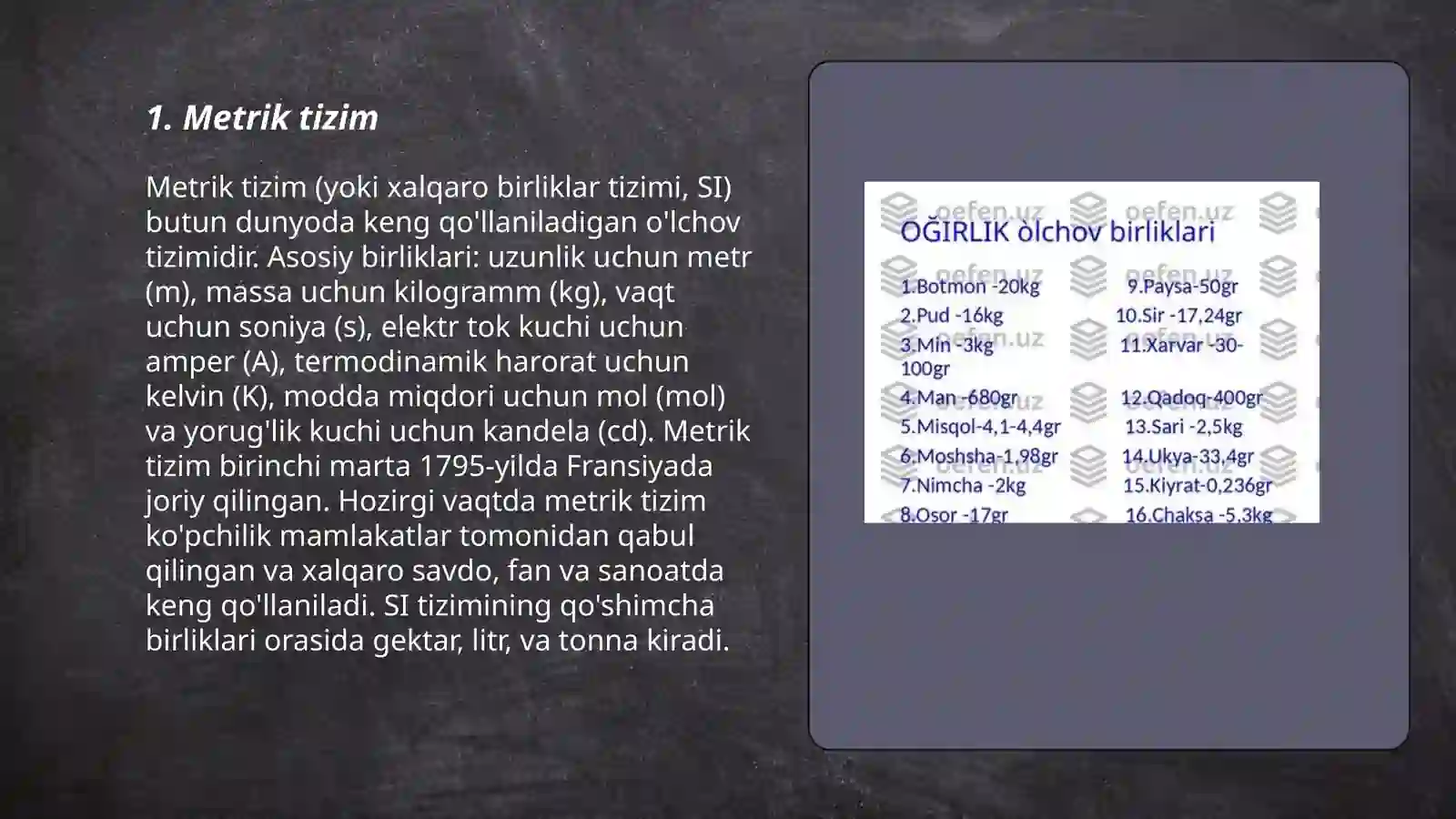 Metrik tizim 3