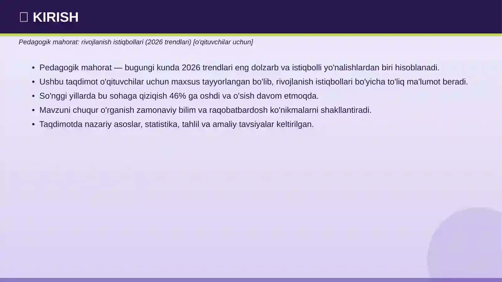Pedagogik mahorat: rivojlanish istiqbollari (2026 trendlari) 3