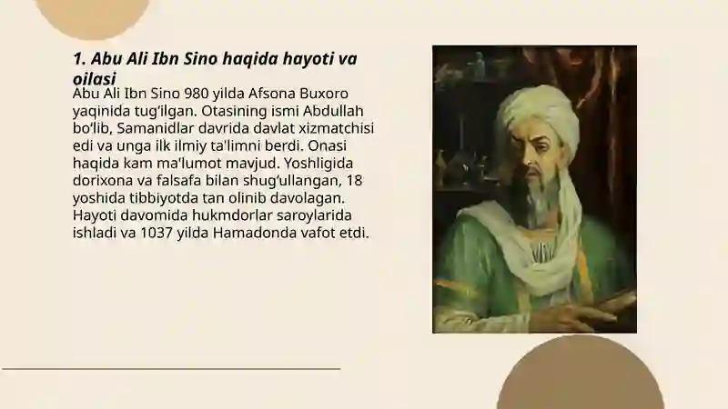 Abu Ali Ibn Sino haqida malumotlar 3