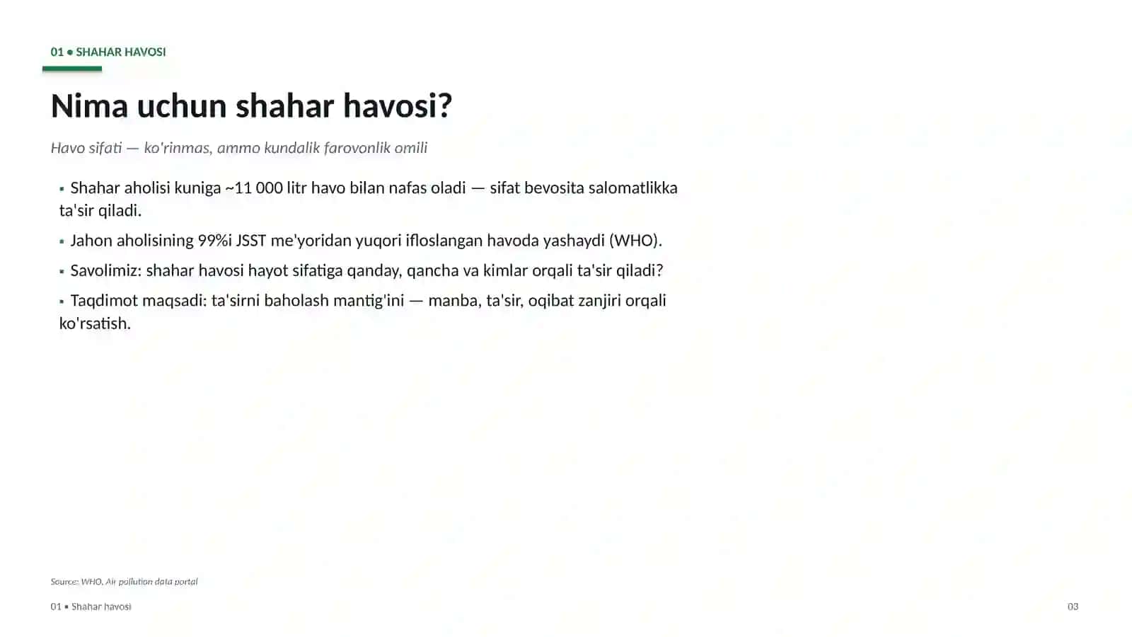 EKOLOGIYA • SHAHAR MUHIT 3