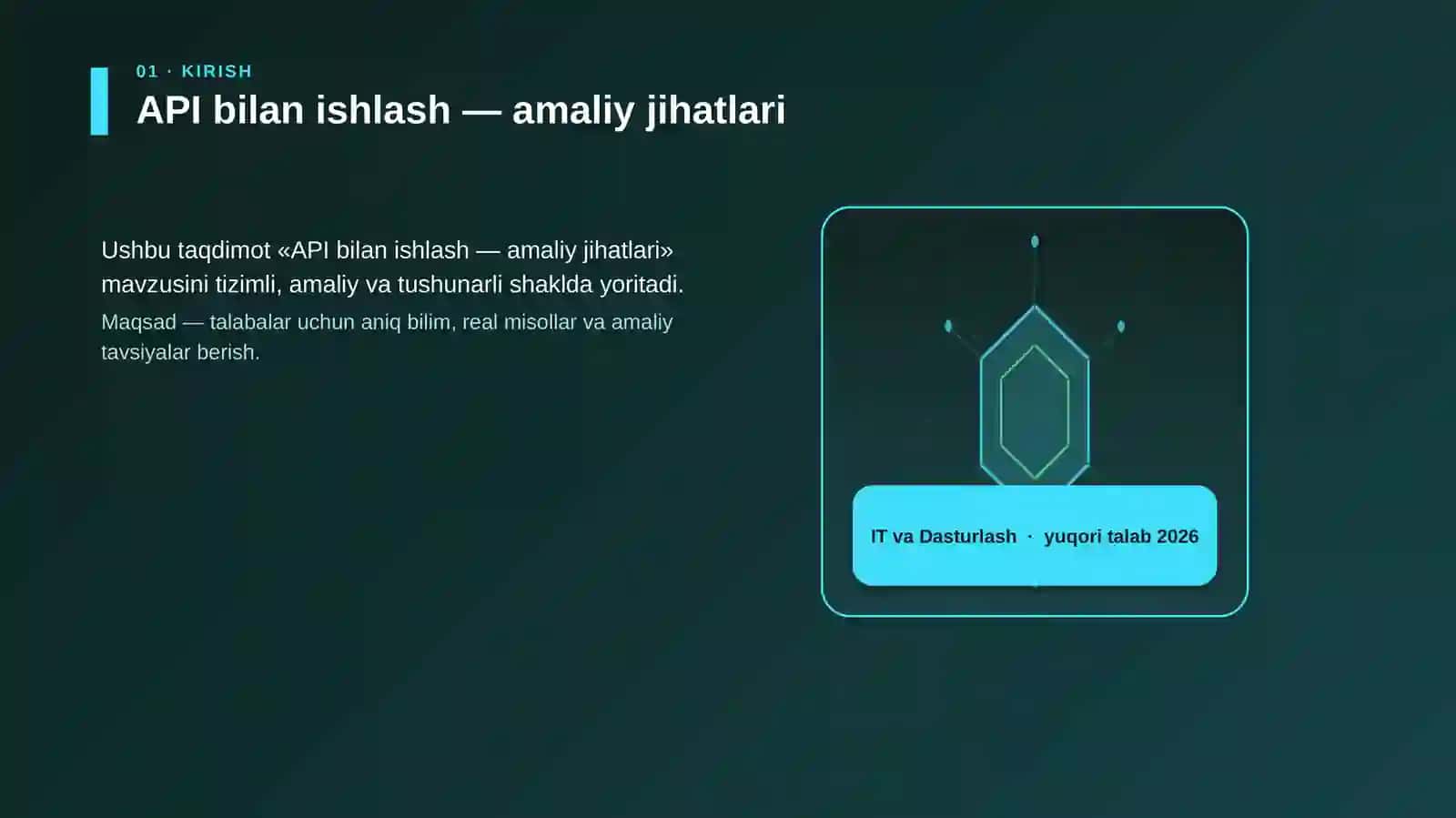 API bilan ishlash — amaliy jihatlari 3
