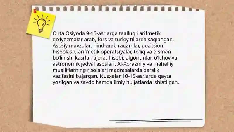 Oʻrta Osiyoda arifmetika taraqqiyoti va uning òqitilish tarixi 3